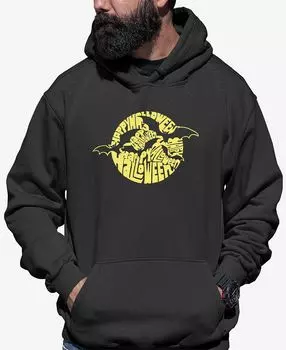 Мужская толстовка с капюшоном и надписью «летучие мыши на хэллоуин» LA Pop Art, темно-серый