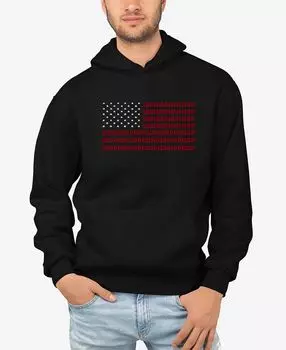 Мужская толстовка с капюшоном и надписью word art usa flag LA Pop Art, черный