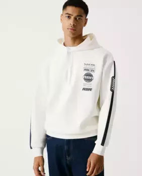 Мужская толстовка с капюшоном и напечатанными логотипами Pepe Jeans, белый