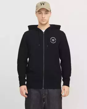 Мужская толстовка с капюшоном и небольшим логотипом сбоку Jack & Jones, черный