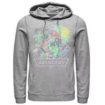 Мужская толстовка с капюшоном и открыткой с групповым изображением Marvel Avengers Licensed Character