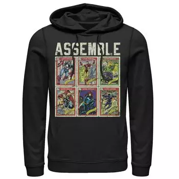 Мужская толстовка с капюшоном и плакатом с коллекционными карточками Marvel Assemble Avengers Licensed Character