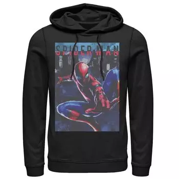 Мужская толстовка с капюшоном и плакатом Swinging City с изображением Человека-паука Marvel Licensed Character