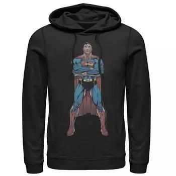 Мужская толстовка с капюшоном и плакатом в стиле комиксов DC Superman Power Stance, Black DC Comics, черный