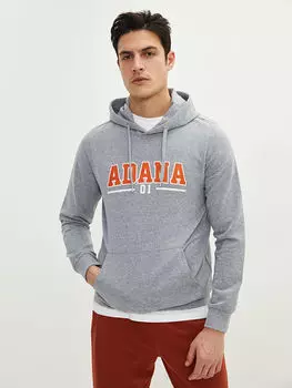 Мужская толстовка с капюшоном и принтом Adana с длинным рукавом LCWAIKIKI Classic