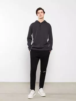 Мужская толстовка с капюшоном и принтом с длинным рукавом LCW Casual