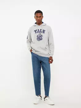 Мужская толстовка с капюшоном и принтом с длинным рукавом LCW Casual