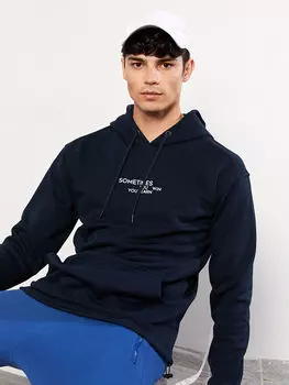 Мужская толстовка с капюшоном и принтом с длинным рукавом LCW Casual