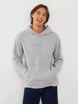 Мужская толстовка с капюшоном и принтом с длинным рукавом LCW Casual