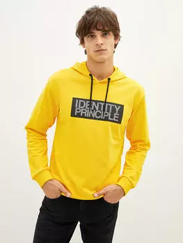 Мужская толстовка с капюшоном и принтом с длинным рукавом LCW Casual