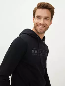 Мужская толстовка с капюшоном и принтом с длинным рукавом LCWAIKIKI Classic