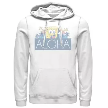 Мужская толстовка с капюшоном и вставкой с логотипом «Губка Боб» Aloha Faded Portrait Licensed Character