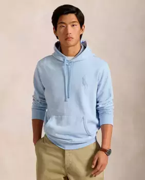 Мужская толстовка с капюшоном и вышитой лошадью Polo Ralph Lauren, синий