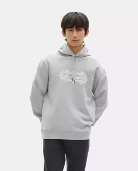 Мужская толстовка с капюшоном и вышитым логотипом The Kooples, серый