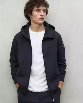 Мужская толстовка с капюшоном и застежкой-молнией Ecoalf, тёмно-синий