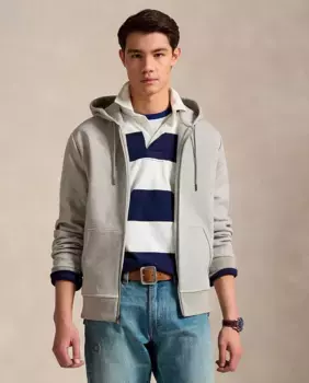 Мужская толстовка с капюшоном и застежкой-молнией Polo Ralph Lauren, серый
