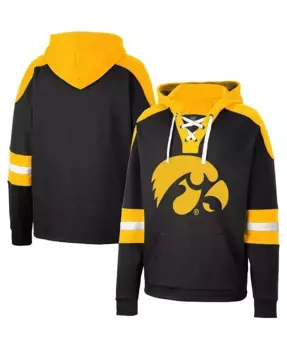 Мужская толстовка с капюшоном Iowa Hawkeyes Lace-Up 4.0 Pullover Hoodie Colosseum, черный
