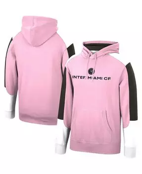 Мужская толстовка с капюшоном из флиса inter miami cf fusion розового цвета Mitchell &amp; Ness, розовый