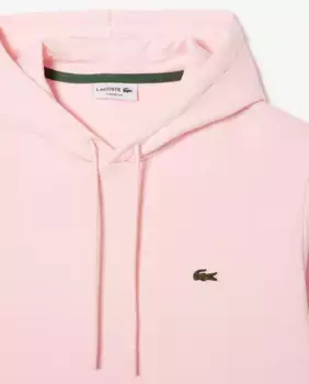 Мужская толстовка с капюшоном из флиса Lacoste, розовый