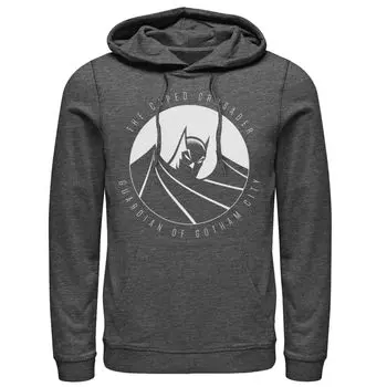 Мужская толстовка с капюшоном из комиксов DC Batman The Caped Crusader с текстовым плакатом Licensed Character