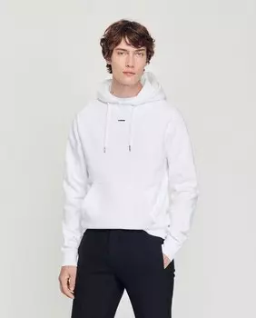 Мужская толстовка с капюшоном из органического хлопка Sandro, черный