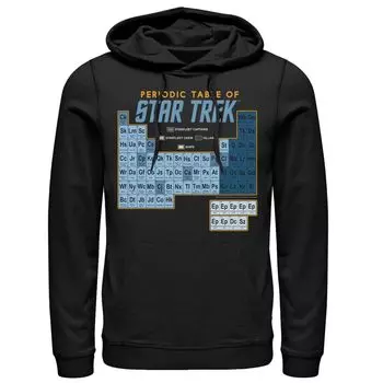 Мужская толстовка с капюшоном из оригинальной серии Star Trek и периодической таблицей с картой Licensed Character