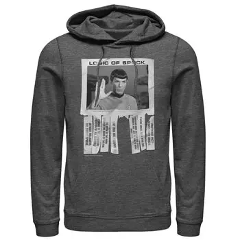 Мужская толстовка с капюшоном из оригинальной серии Star Trek Logic Of Spock и текстовым плакатом Licensed Character
