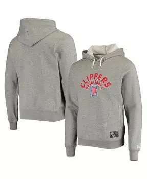 Мужская толстовка с капюшоном из шерстяного флиса la clippers из ткани френч терри синель серого цвета New Era, мульти