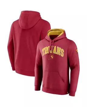Мужская толстовка с капюшоном из твила cardinal usc trojans arch and logo tackle Fanatics