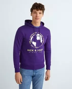 Мужская толстовка с капюшоном Jack & Jones, фиолетовый