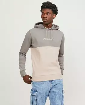 Мужская толстовка с капюшоном Jack & Jones, серый