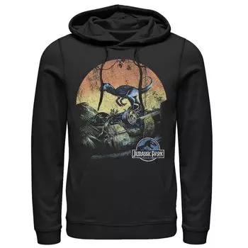 Мужская толстовка с капюшоном Jurassic World Retro Raptor Sunset в джунглях Licensed Character