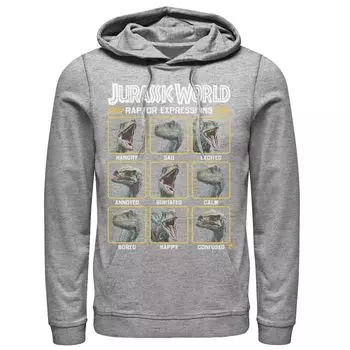 Мужская толстовка с капюшоном Jurassic World Two Raptor Expressions Licensed Character