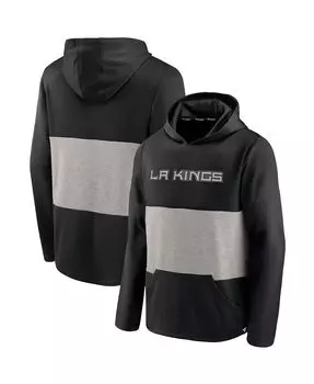 Мужская толстовка с капюшоном los angeles kings prep color block черного и серого цвета с логотипом Fanatics, мульти