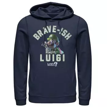 Мужская толстовка с капюшоном Luigi's Mansion 3 Brave-ish Luigi Portrait Licensed Character