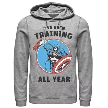 Мужская толстовка с капюшоном Marvel Avengers Captain America «Я тренировался весь год» Licensed Character
