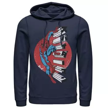 Мужская толстовка с капюшоном Marvel Spider-Man кандзи, поднимающаяся по лестнице Licensed Character