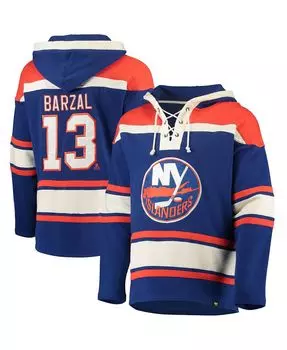 Мужская толстовка с капюшоном mathew barzal royal new york islanders player name and number lacer pullover '47 Brand