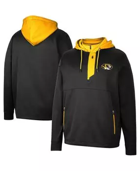 Мужская толстовка с капюшоном missouri tigers luge 3.0 quarter zip черного цвета Colosseum, черный