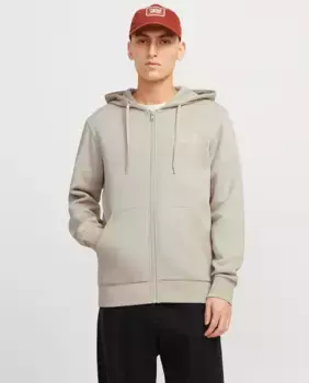 Мужская толстовка с капюшоном на молнии Jack & Jones, бежевый