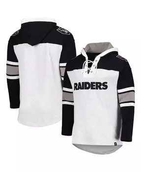 Мужская толстовка с капюшоном на шнуровке las vegas raiders heather grey gridiron на шнуровке '47 Brand, серый