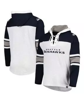 Мужская толстовка с капюшоном на шнуровке Seattle Seahawks Heather Grey Gridiron '47 Brand