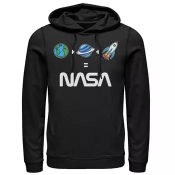 Мужская толстовка с капюшоном NASA Earth Plus Planet Plus Rocket Is NASA Emoji Licensed Character