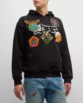 Мужская толстовка с капюшоном Needles с несколькими нашивками Icecream, цвет Black