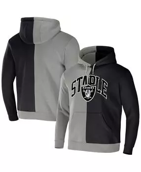 Мужская толстовка с капюшоном nfl x staple grey, black las vegas raiders split logo NFL Properties, мульти