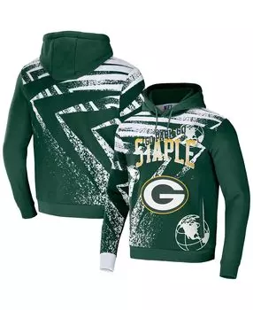 Мужская толстовка с капюшоном nfl x staple hunter green green bay packers team slogan с принтом по всей поверхности NFL Properties, темно-зеленый