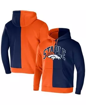 Мужская толстовка с капюшоном nfl x staple orange, blue denver broncos split logo NFL Properties, мульти