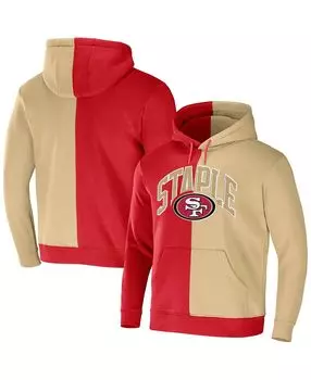 Мужская толстовка с капюшоном nfl x staple red and cream san francisco 49ers с разрезным логотипом NFL Properties, мульти
