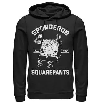 Мужская толстовка с капюшоном Nickelodeon SpongeBob SquarePants Excited Founded 99 Licensed Character, черный