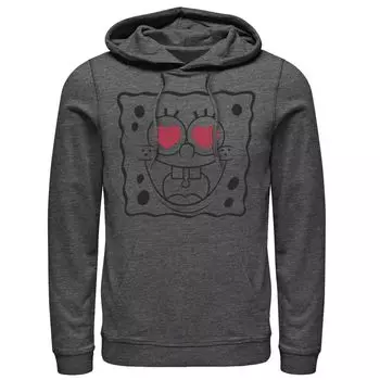 Мужская толстовка с капюшоном Nickelodeon SpongeBob SquarePants Heart Eyes Line Art Licensed Character